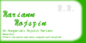 mariann mojszin business card